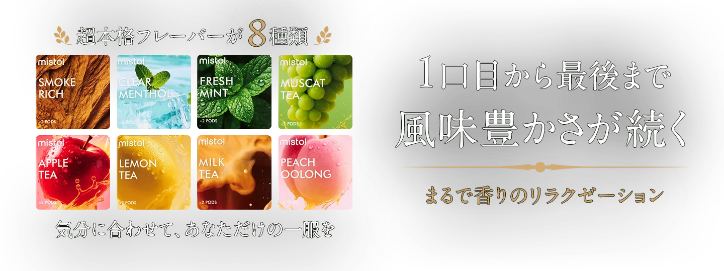 紅茶・フルーツ・ミントなどの専用アロマフレーバー